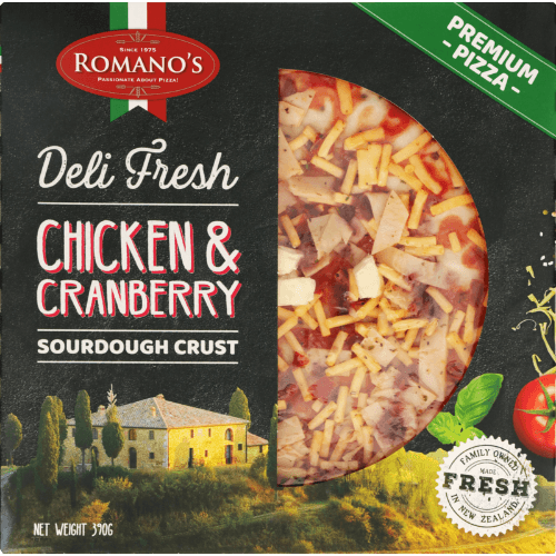 Romano's Deli Fresh Chicken & Cranberry Premium Pizza