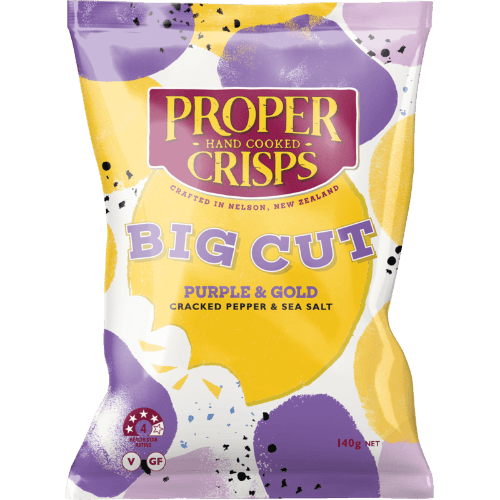 Proper Crisps Big Cut Purple & Gold Cracked Pepper & Sea Salt Potato Crisps
