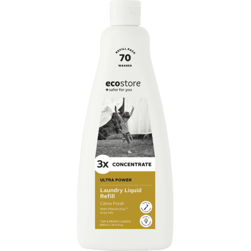Ecostore 3x Concentrate Ultra Power Citrus Fresh Laundry Liquid Refill 840 mL