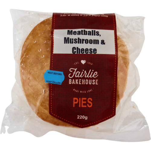 Fairlie Bakehouse Meatballs, Mushroom & Cheese Pies