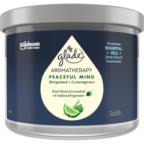 Glade Peaceful Mind Bergamot + Lemongrass Aromatherapy Candle 260 g