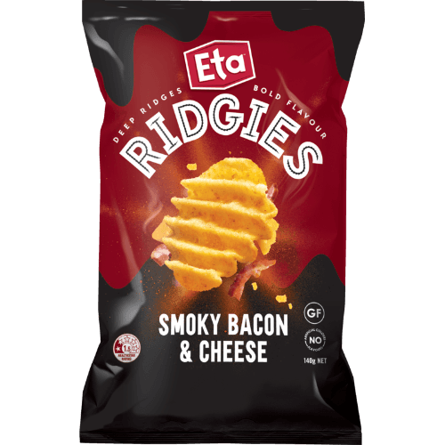 Eta Ridgies Smoky Bacon & & Cheese Potato Chips