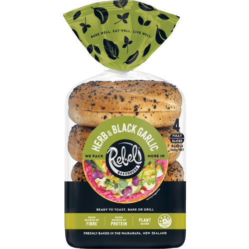 Rebel Herb & Black Garlic Bagels