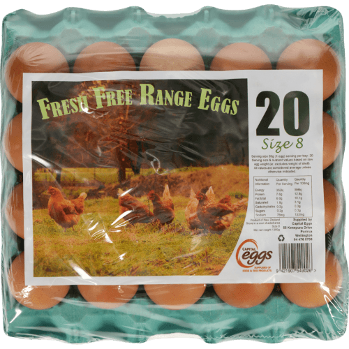 Capital Fresh Free Range Size 8 Eggs 20 pack