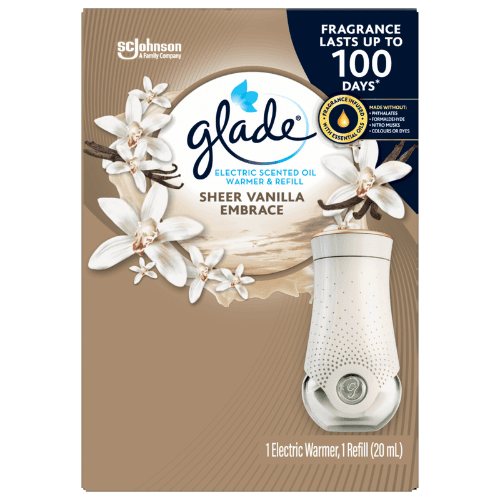 Glade Sheer Vanilla Embrace Vanilla Electric Scented Oil Warmer & Refill