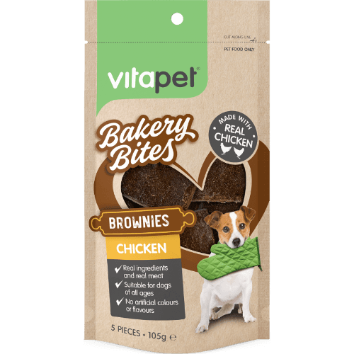 VitaPet Bakery Bites Chicken Brownies Dog Treats 5 pack