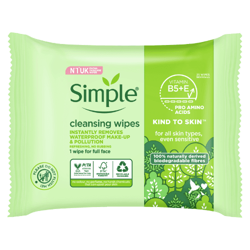 Simple Kind To Skin Biodegradable Cleansing Wipes