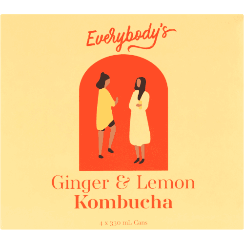 Everybodys Ginger & Lemon Kombucha 4 × 330 mL