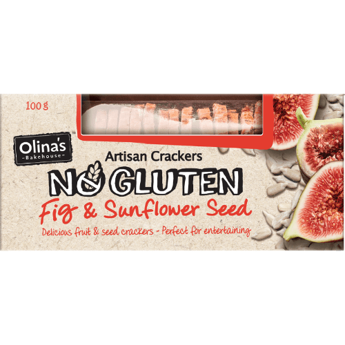 Olinas No Gluten Fig & Sunflower Seed Artisan Crackers