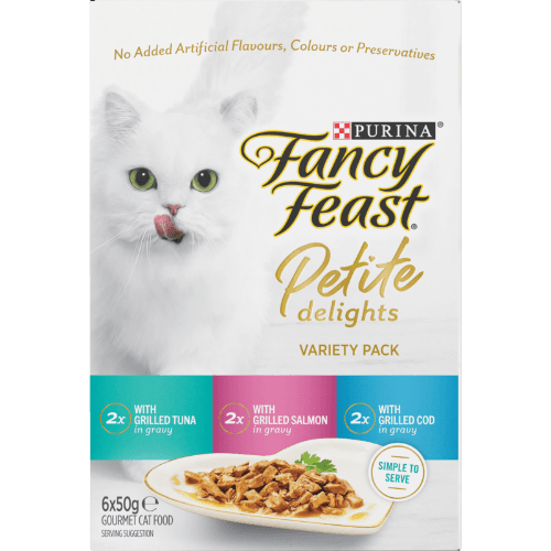 Purina Fancy Feast Adult Petite Delights Tuna Salmon & Cod Grilled Wet Cat Food Pouch
