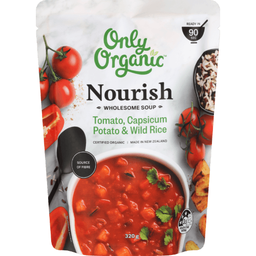 Only Organic Nourish Tomato Capsicum Potato & Wild Rice Wholesome Soup