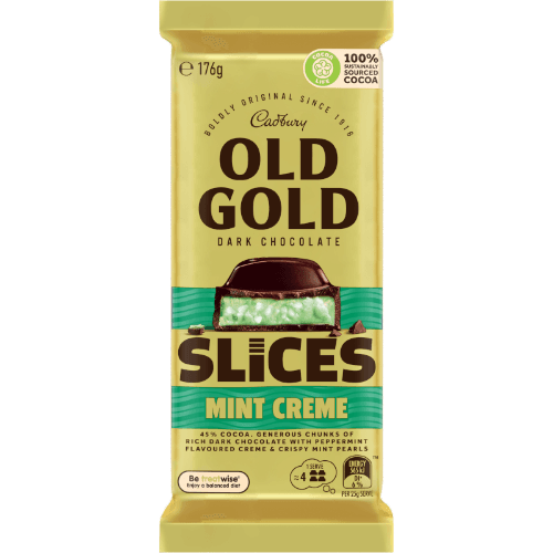 Cadbury Mint Creme Slices Chocolate Block