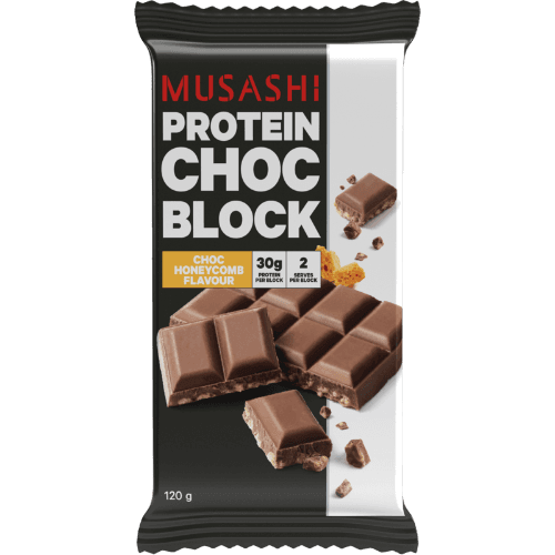 Musashi Choc Honeycomb Flavour Protein Choc Block 120 g