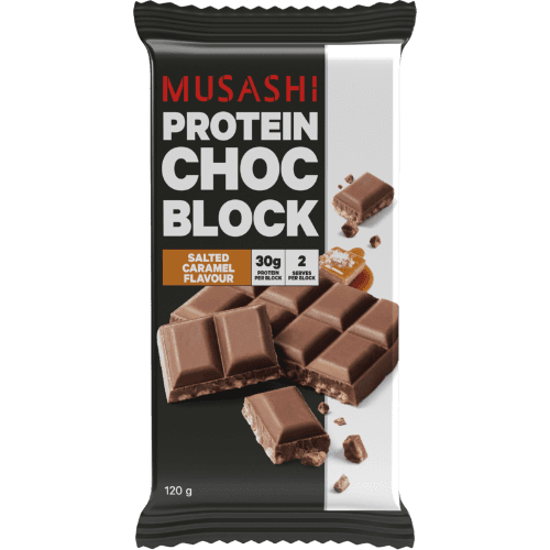 Musashi Salted Caramel Flavour Protein Choc Block 120 g