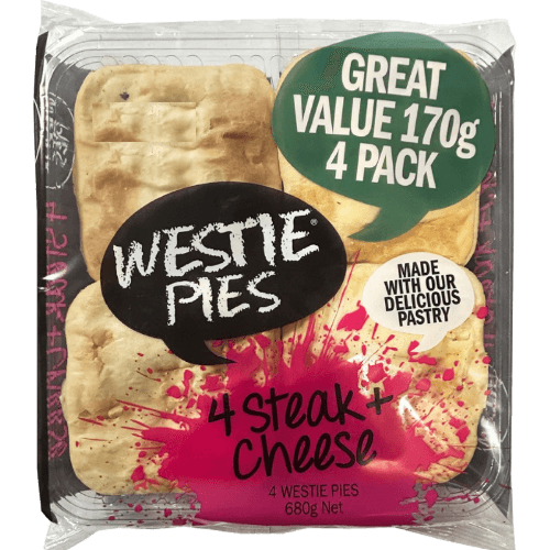 Westie Steak & Cheese Pies 4 × 170 g