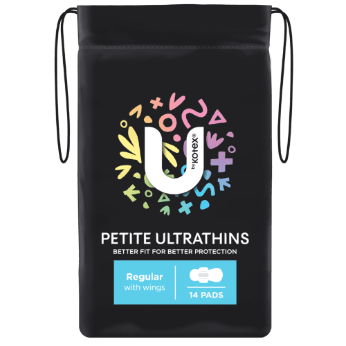 U By Kotex Ultrathins Petite Regular Pads With Wings 14 pack