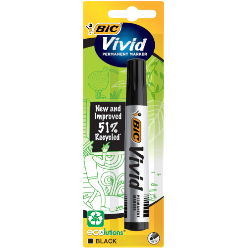 Bic Eco Vivid Fine Black Permanent Marker