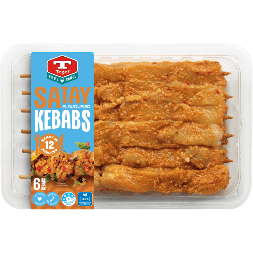 Tegel Free Range Satay Flavoured Chicken Kebabs