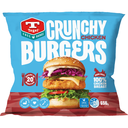 Tegel Free Range Crunchy Chicken Burgers