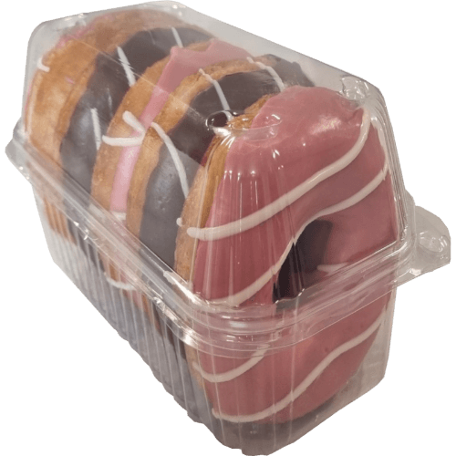 The Donut Factory Strawberry & Choc Rings Donuts