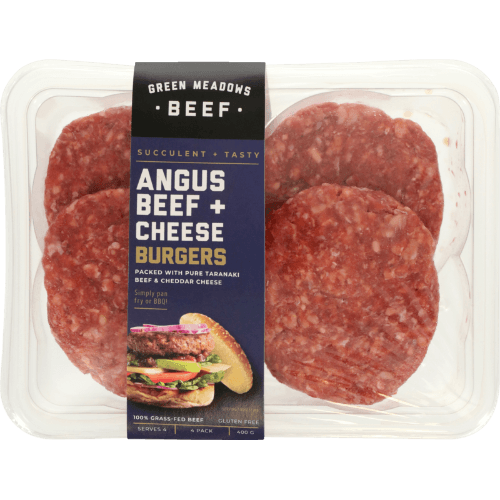 Green Meadows Angus Beef + Cheese Burgers