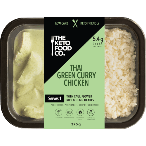 The Keto Food Co Thai Green Curry Chicken With Cauliflower Rice & Hemp Hearts