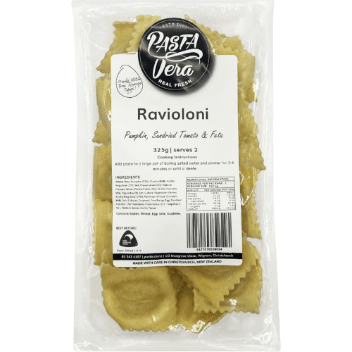Pasta Vera Pumpkin, Sundried Tomato & Feta Ravioloni