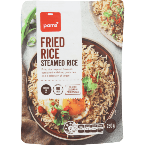 Pams Fried Rice Steamed Rice