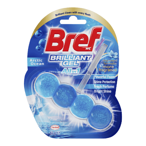 Bref Brilliant Gel Artic Ocean Toilet Flush Block Cleaner 42 g