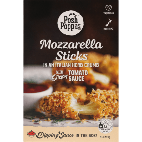 Posh Poppas Mozzarella Sticks With Sticky Tomato Sauce