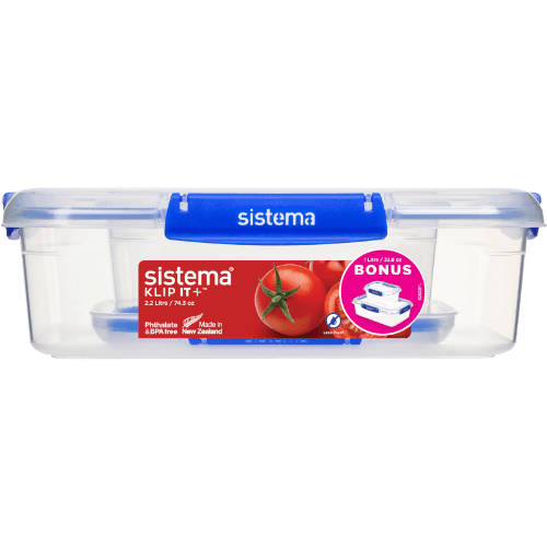 Sistema Klip It Plus Rectangle 2.2 L with Bonus 1 L Container
