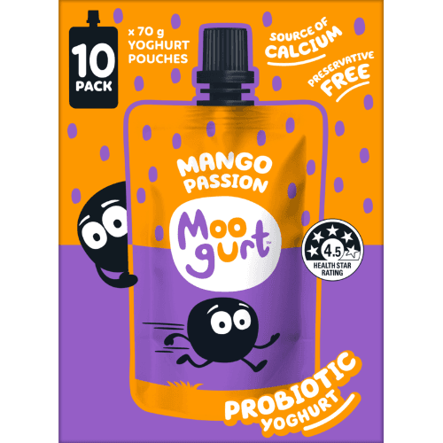 Moogurt Mango Passion Probiotic Yoghurt Pouch