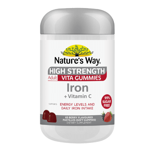 Nature's Way High Strength Iron + Vitamin C Iron Berry Flavoured Adult Vita Gummies