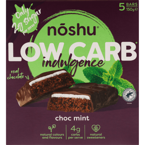 Noshu Low Carb Indulgence Choc Mint Muesli Bars