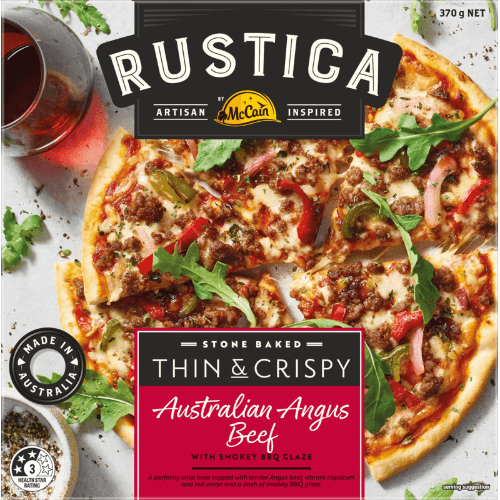 McCain Rustica Stone Baked Thin & Crispy Australian Angus Beef Pizza