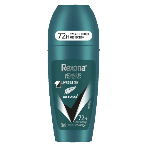 Rexona Advanced Protection Invisible Dry All Blacks 72Hr Antiperspirant Deodorant Roll On