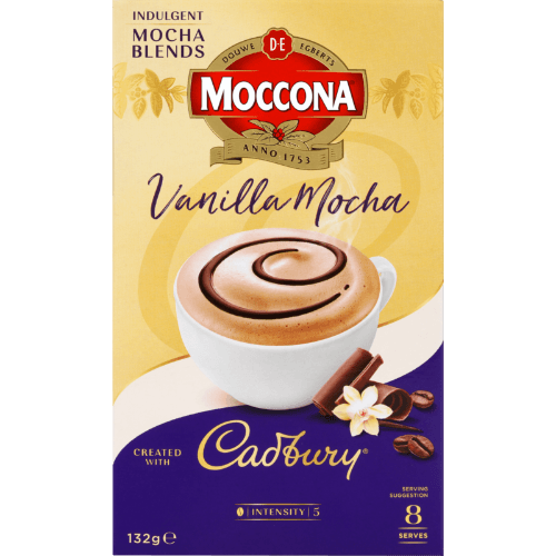Moccona Cadbury Vanilla Mocha Coffee Sachets 8 × 16.5 g