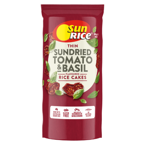 SunRice Thin Sundried Tomato & Basil Flavoured Rice Cakes