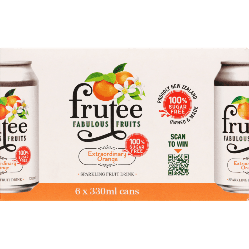 Frutee Fabulous Fruits Extraordinary Orange Sparkling Fruit Drink 6 × 330 mL