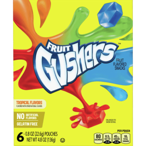 Fruit Gushers Strawberry and Tropical Fruit Flavoured Snacks