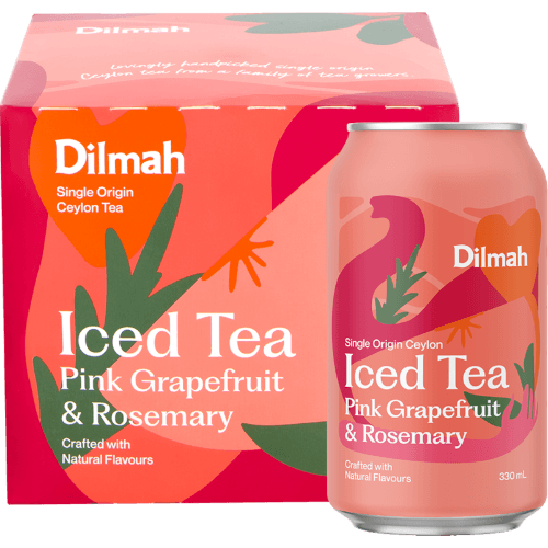 Dilmah Pink Grapefruit & Rosemary Iced Tea Cans 4 × 330 mL