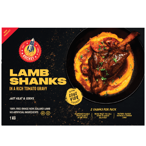 Rocket Lamb Shanks In A Rich Tomato Gravy