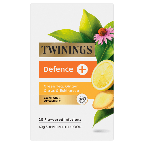 Twinings Live Well Defence+ Green Tea, Ginger, Citrus & Echinacea Flavoured Infusions