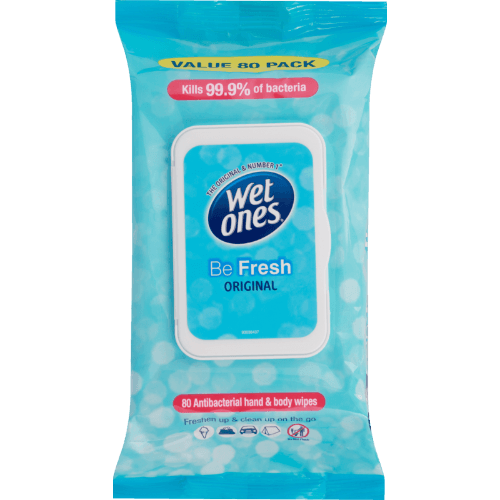 Wet Ones Be Fresh Original Antibacterial Hand Wipes 80 pack