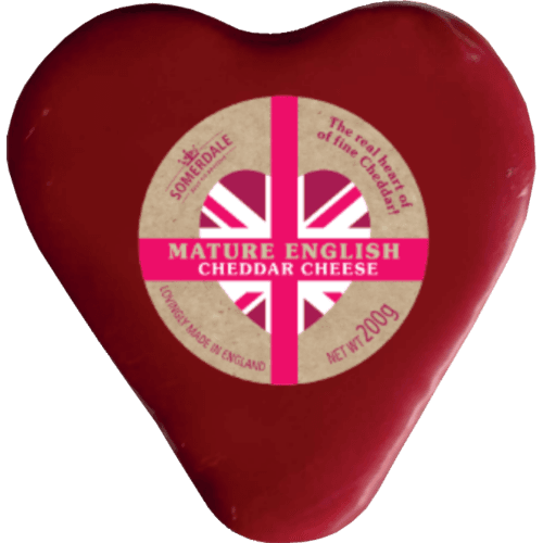 Somerdale Waxed Heart Mature English Cheddar Cheese 200 g