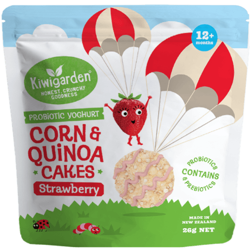 Kiwigarden Probiotic Strawberry Corn & Quinoa Cakes 12+ Months 26 g