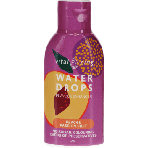 Vital Zing Water Drops Peach & Passionfruit Flavour Enhancer