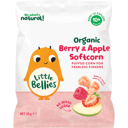 Little Bellies Organic Berry & Apple Softcorn Baby Food 10+ Months