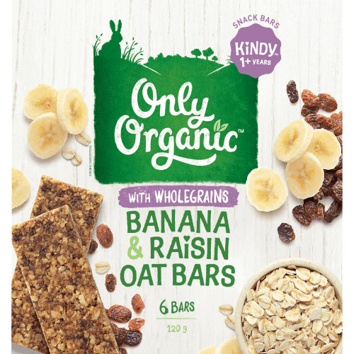 Only Organic Banana & Raisin Oat Bars Kindy 1+ Years
