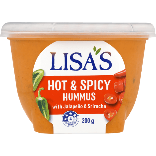 Lisa's Hot & Spicy Hummus Dip With Jalapeno & Sriracha